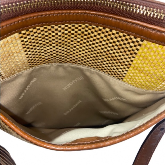 Brahim RARE Katie Crossbody Bag 🤎✨ Italian Straw 🌾 Multi Isla Brown 🤍👜 - Picture 5 of 7